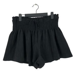 Vestique Athletic Shorts Womens Medium Black Stretch Paperbag Flowy High Rise